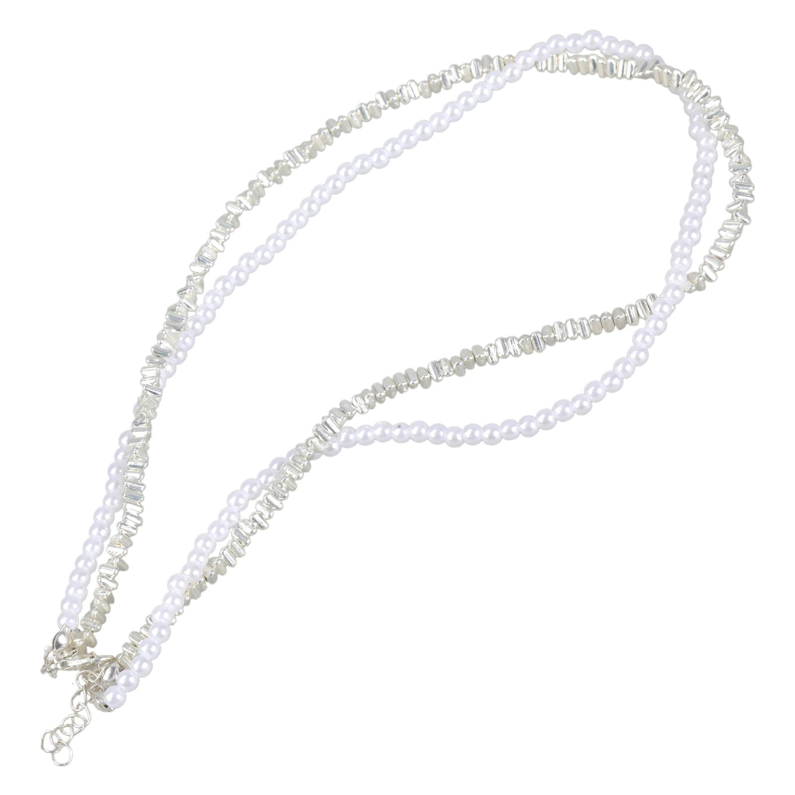 

Stylish Double Strands Faux Pearls Necklace with Magnetic Fastening Adjustable Neckchain Versatile Fashion Jewelry 1