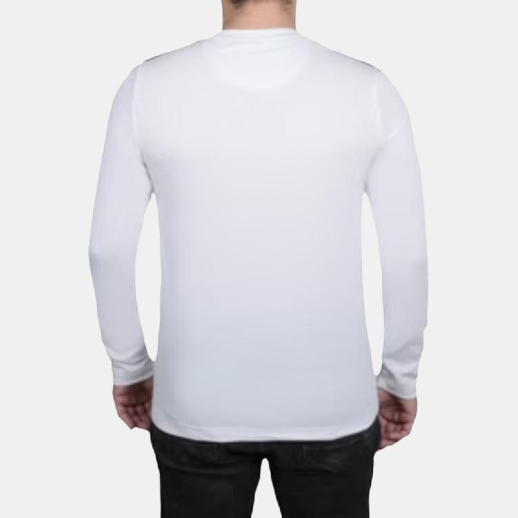 Tommy Hilfiger Solid Color Brand Logo Pattern Side Round Neck Long Sleeve T-Shirt Men tops 09T4087-100