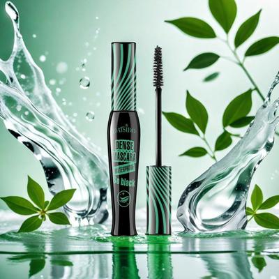 Tri-color Mascara Waterproof, Anti-Sweat Cool Black Natural Dense Elongate Non-Smudgy Curling Mascara Cosmetics