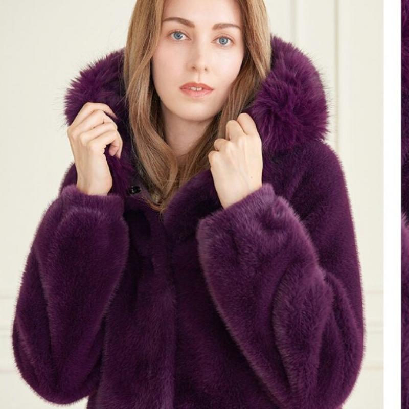 La Belle Shinyoung Fur Fox Trimming Hooded Jacket Lb001jk