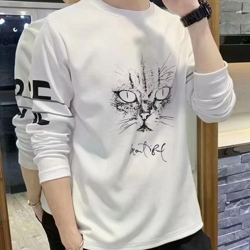 

Оформление: Мужская футболка свободного кроя из хлопка с длинными рукавами и круглым вырезом, идеально подходит для весны/осени. 2XL