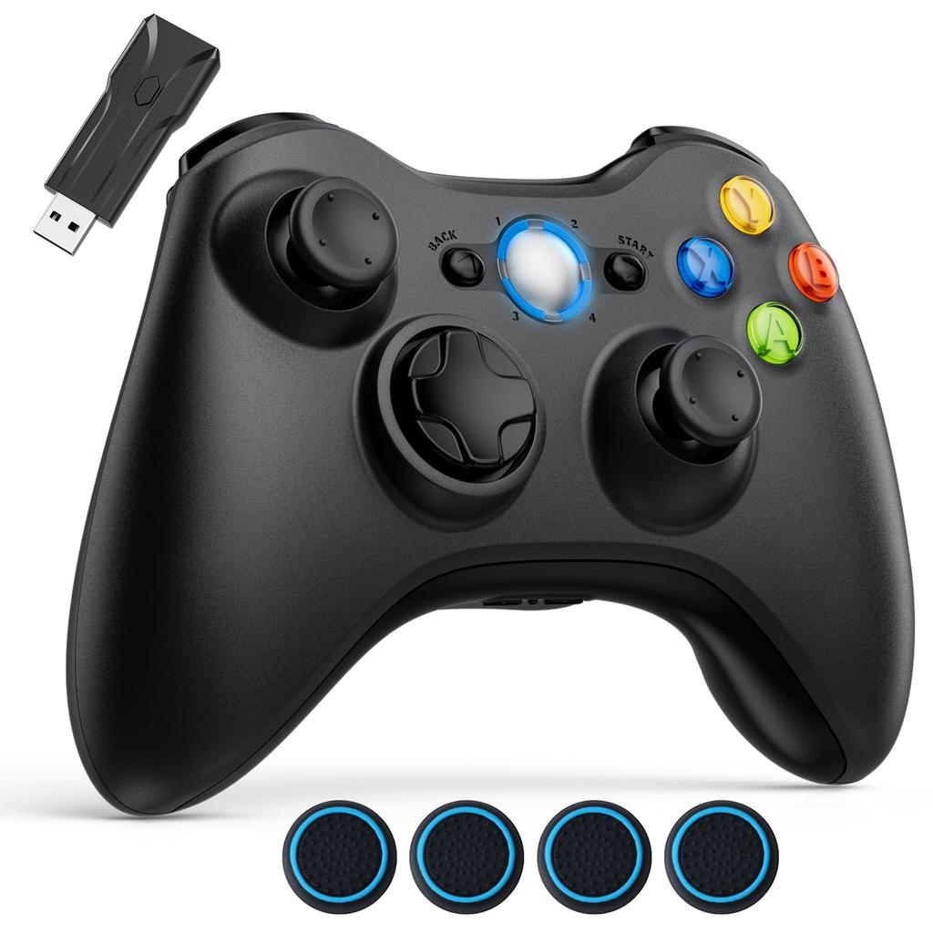 Kabelloser Gamecontroller für Xbox 360 USB niedrig dual ergonomisch langlebig kompatibel mit Windows enthält 4 Hilfskonsolen, Verbindung, Latenz,