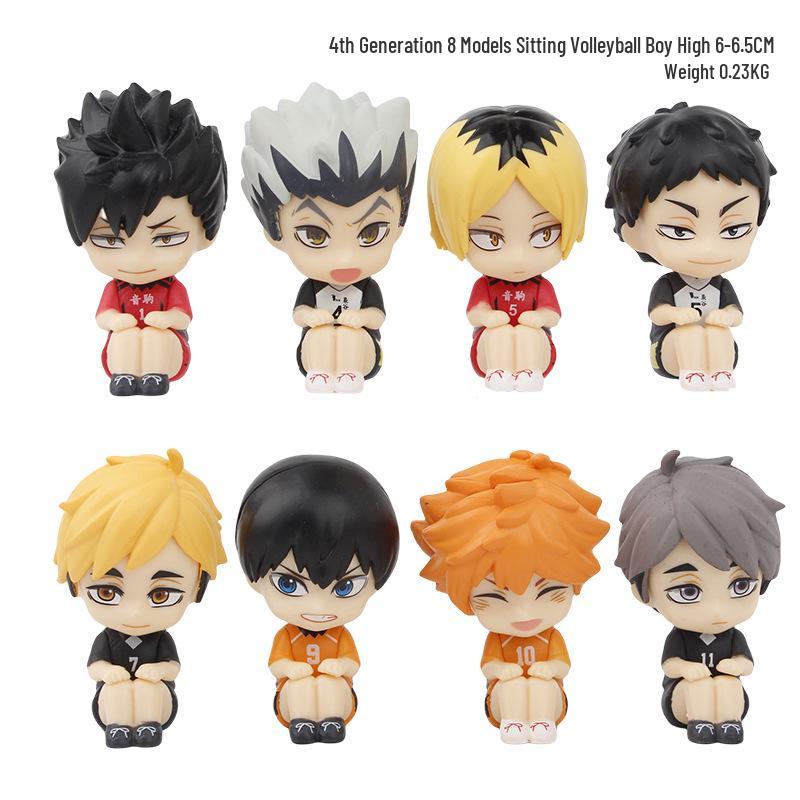 Haikyuu!! Micro-Landscape Figure Toy: Hinata Shoyo, Sugawara Koushi, and Kageyama Tobio.