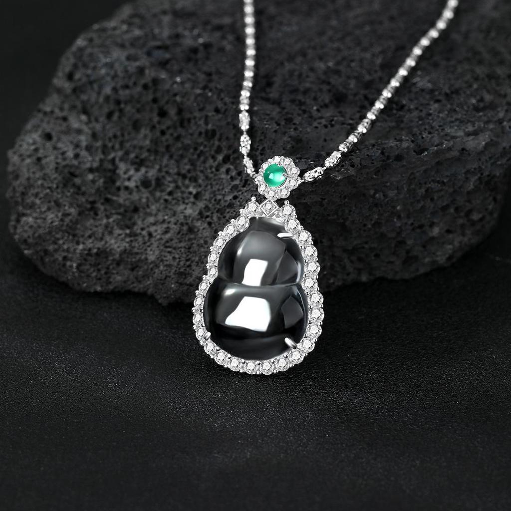 S925 Sterlingsilber Eiskristall Kürbis Anhänger Halskette - Elegante Schlüsselbein Kette, Perfekt für Qixi oder Geburtstagsgeschenk