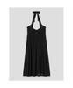 Anggae Halter Neck Long Dress Black