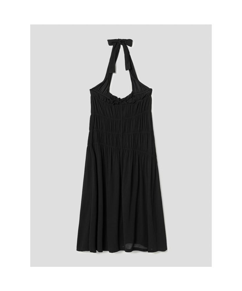 Anggae Halter Neck Long Dress Black