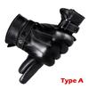 1 Pair High Quality Full Finger Black Riding Gloves Men's PU Leather Gloves Winter Warm Touch Screen Motorcycle Outdoor Gloves