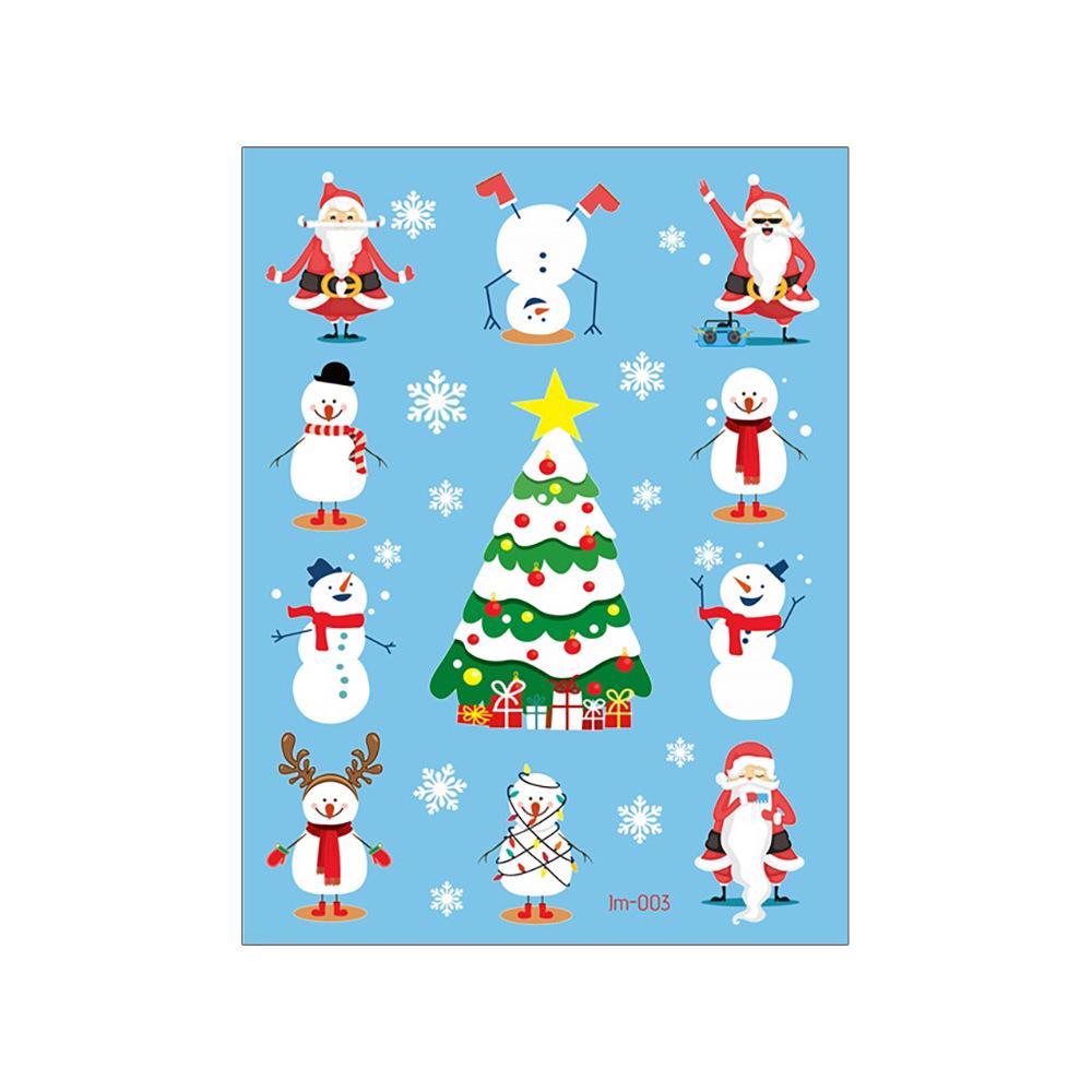 Rikaron Christmas Tattoo Stickers: Santa Claus & Snowflakes Festival Face Art 158x120mm