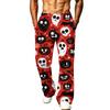 Herren Lockere Weite Beine Cargo Jogginghose mit Taschen Halloween Print für Lässige Outdoor-Kleidung