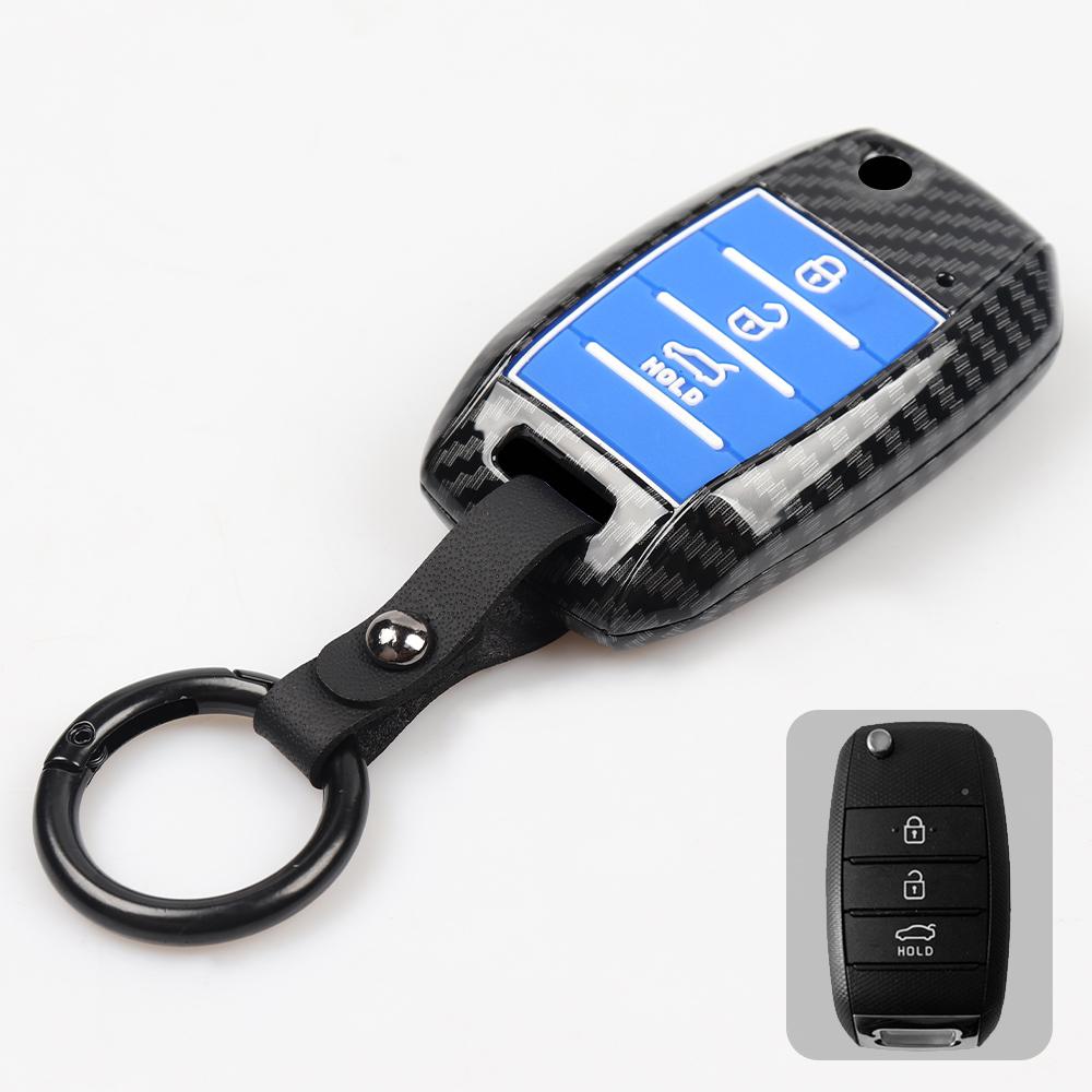 For Kia Sedona Grand Carnival 2015 2016 2017 2018  Stonic Forte Niro Soul Sorento ABS Carbon Car Key Cover Case