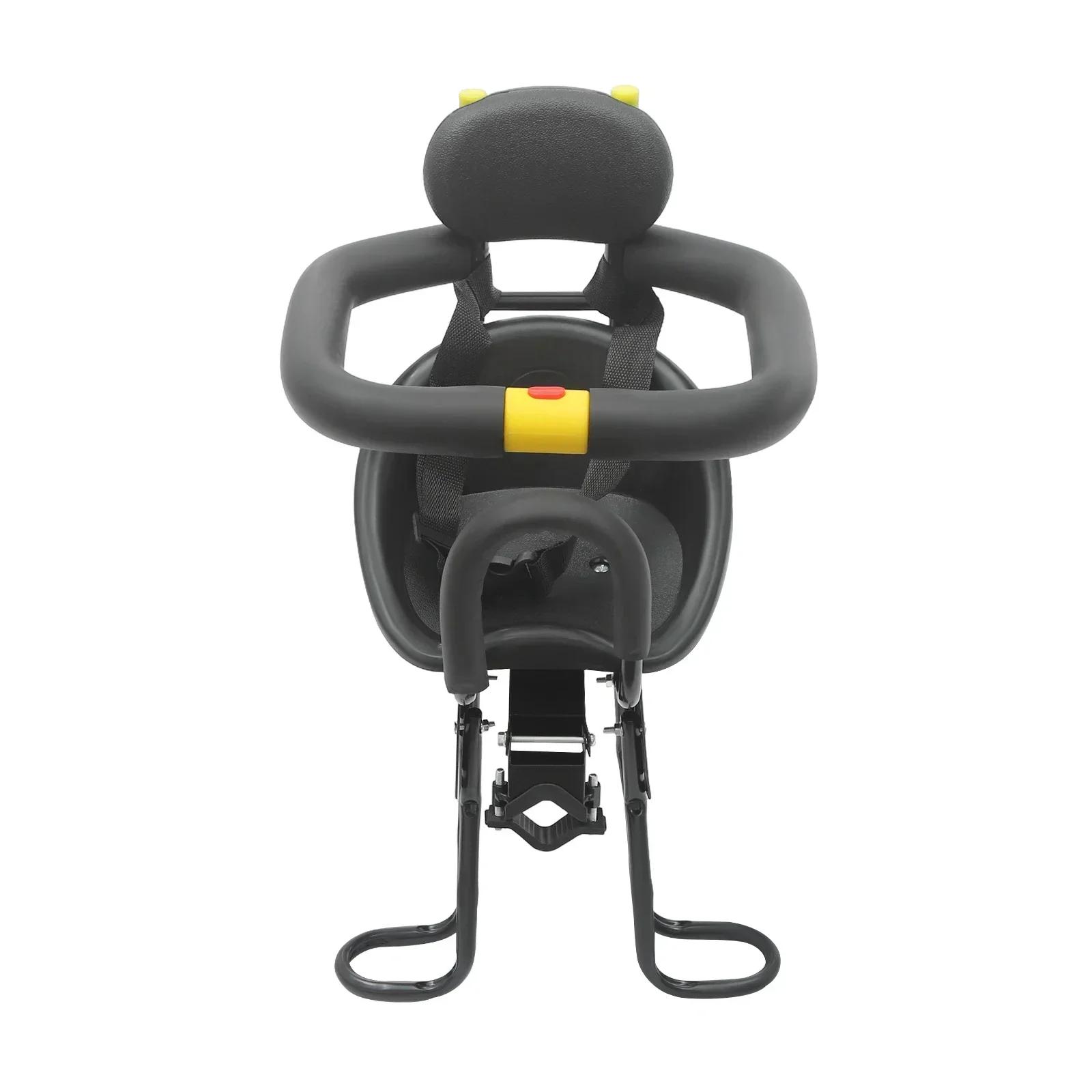 

Mahugde Upgraded Kids Bicycle Seat, Adjustable Child Bike Seat w/ Safety Foot Pedal Suitable Belt for All Types Bicycles чорний