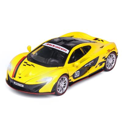 1/32 Scale McLaren P1 GTR Diecast Car Model Toy, Pull Back Toy Vehicle with Sound and Light for Kids Toddler Boys Girls Gift Collection