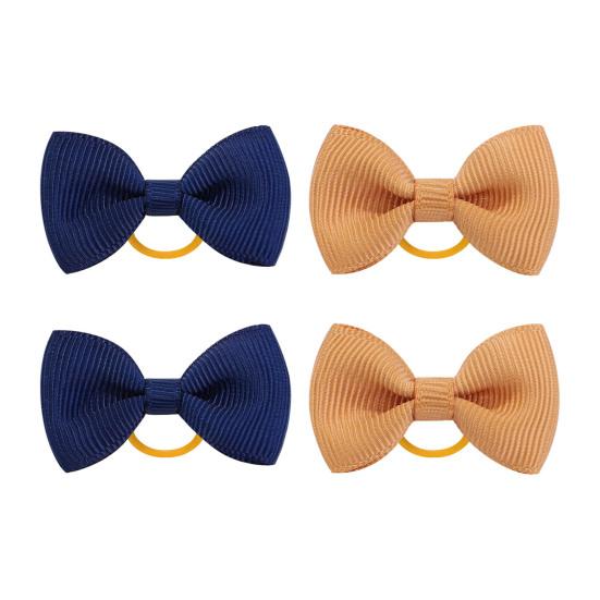 Puppy Dog Hair Bows with Rubber Bands Handmade Small Bowknot Dog Hair Accessories Pet Grooming Supplies