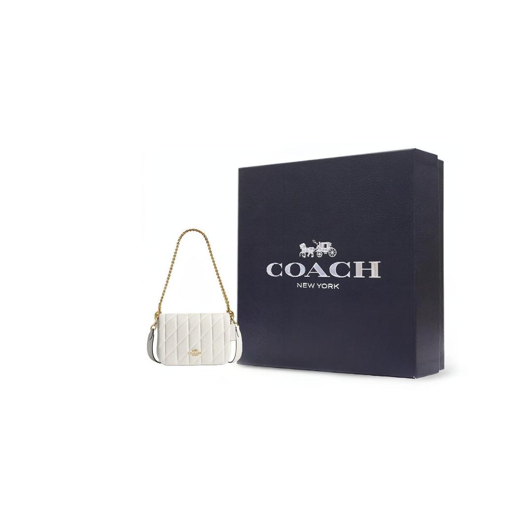 Coach Quinn 22 Brand Logo Detachable Shoulder Strap Lambskin Crossbody Handbag Small Women Handbag White CY663-IMCHK