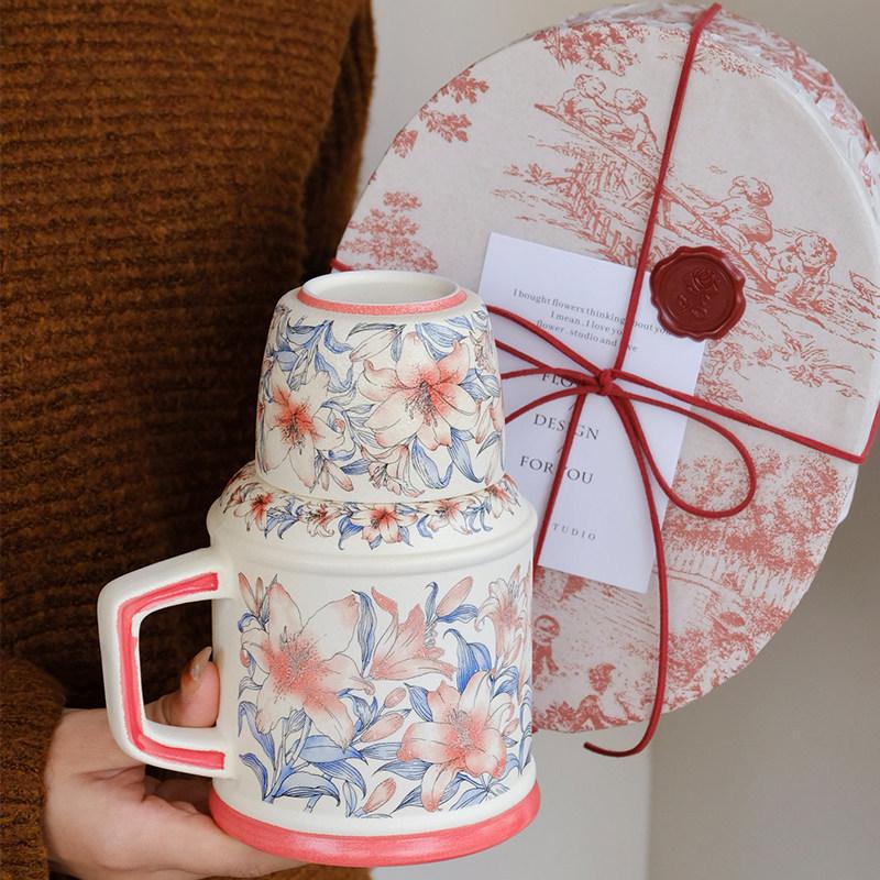 Lily of the Valley Ceramic Kettle & Mug Gift Set for Weddings and Birthdays