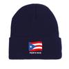 Flag of Puerto Rico Warm Knitted Cap Beanie, Patriotic Skullies Beanies Winter Candy Color Leisure Bobble Hat Knitted Hat Beanie