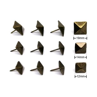 100pcs Antique Brass Square Jewelry Chest Wooden Box Wine Case Furniture Sofa Door Decorative Tack Stud Upholstery Nail Pushpin