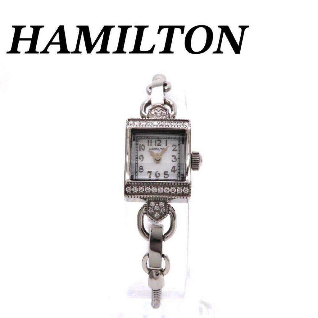 Used Extremely Good Condition H312910 Lady Hamilton Watch White Shell Ladies