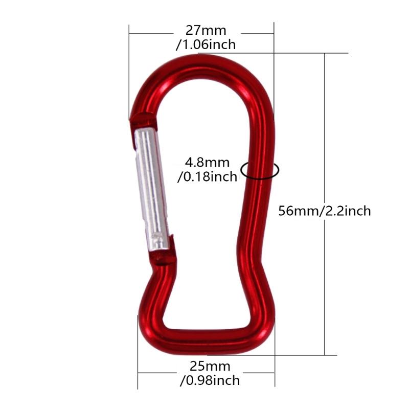 5Pcs Outdoor Aluminum KeyRings Hangings Buckles Fish Shape Spring Snap Clip Carabiner Key Rings Clip Hanging Buckles