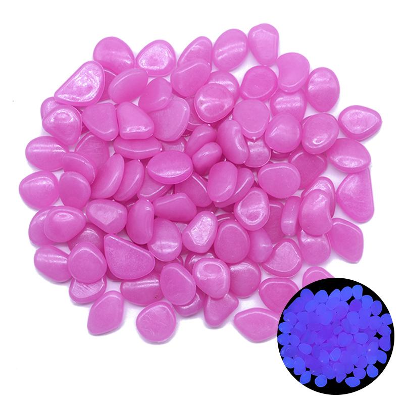 200Pcs Luminous Stone Glow In Dark Garden Pebbles Glow Stones for Outdoor Lawn Walkways Home Decoration Fish Tank Aquarium Rocks
