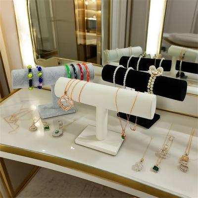 Simple Jewelry Display Stand PU Leather Or Velvet I-Shaped Stand Storage Display Stand Bracelet Watch Display Storage Props
