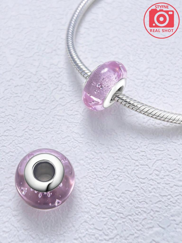Charms Plata Bubble Glass Beads Charm Copper Plated Fit Charms Copperoriginal Bracelet For Jewelry Making Diy Charm