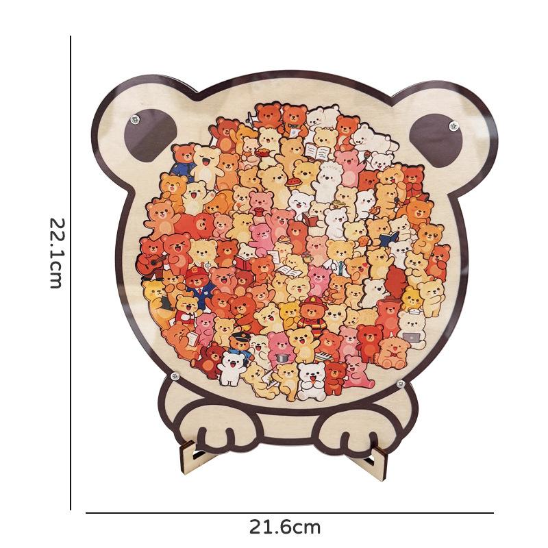 Пазл в форме кошки, собаки, медведя, деревянный пазл, пазл-игрушка макаронных цветов Bear