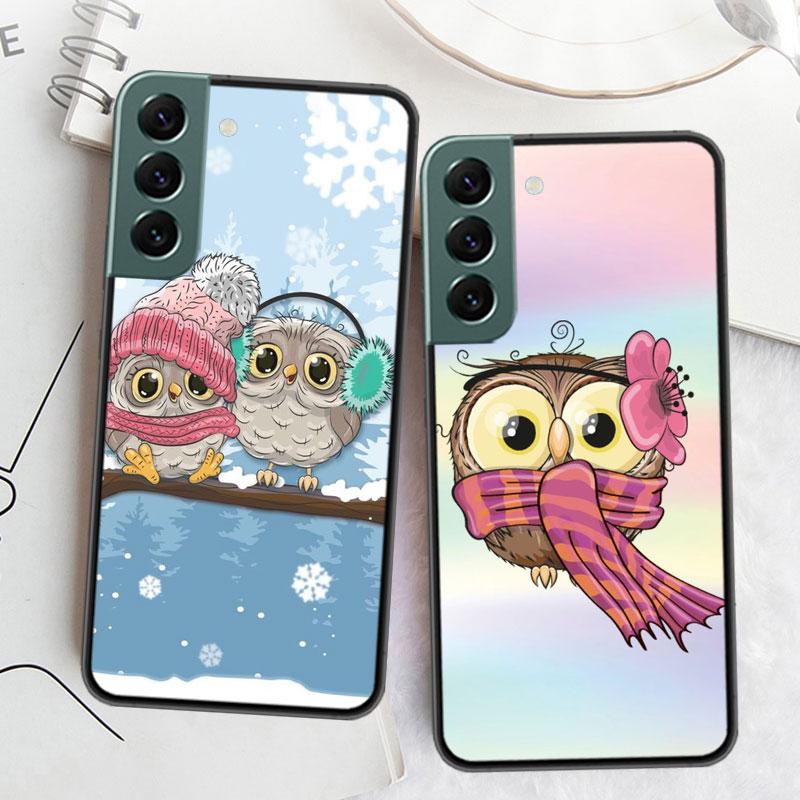 Baby Cute Owl Lover Cartoon Candy Winter Phone Case For Samsung Galaxy A12 A22 A32 A42 A52 A72 A54 A34 A24 A14 A73 A53 A33 A23 A