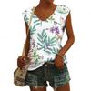 New Fashion Women's Tanks Top Floral Pattern 3d Print Tank Tops Flower Camisole Women Fashion V-Neck Short Sleeve Tops Tees Lady