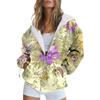 Womens Oversized Hooded Zip-Up Sweatshirt With 3D Digital Print Casual Loose Fit Winter