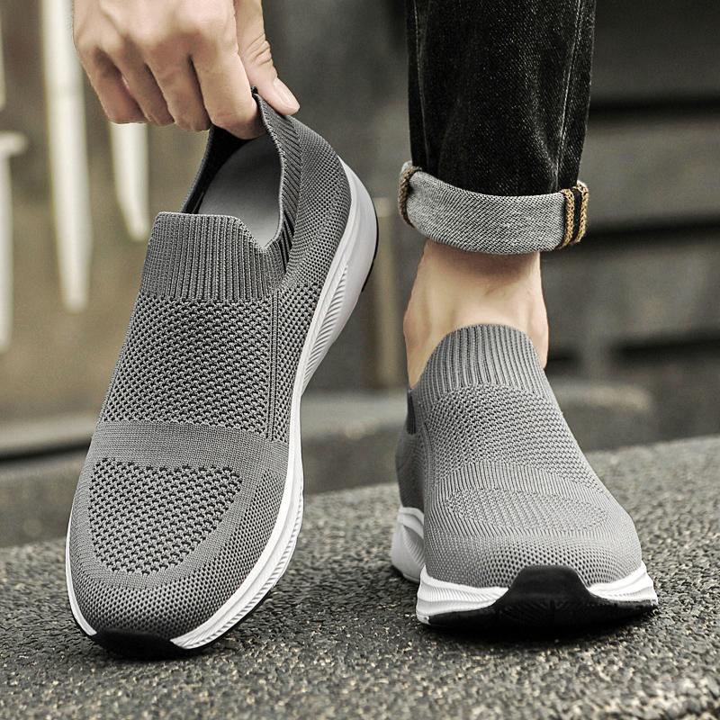 Loafers Summer Sneakers Men Elevator Shoes Height Mesh Fashion Sports Plus Size 37-44