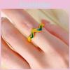 Artistic Sand Vietnamese Gold Ring Adjustable Size Unique Geometric Style For Fashion Lovers