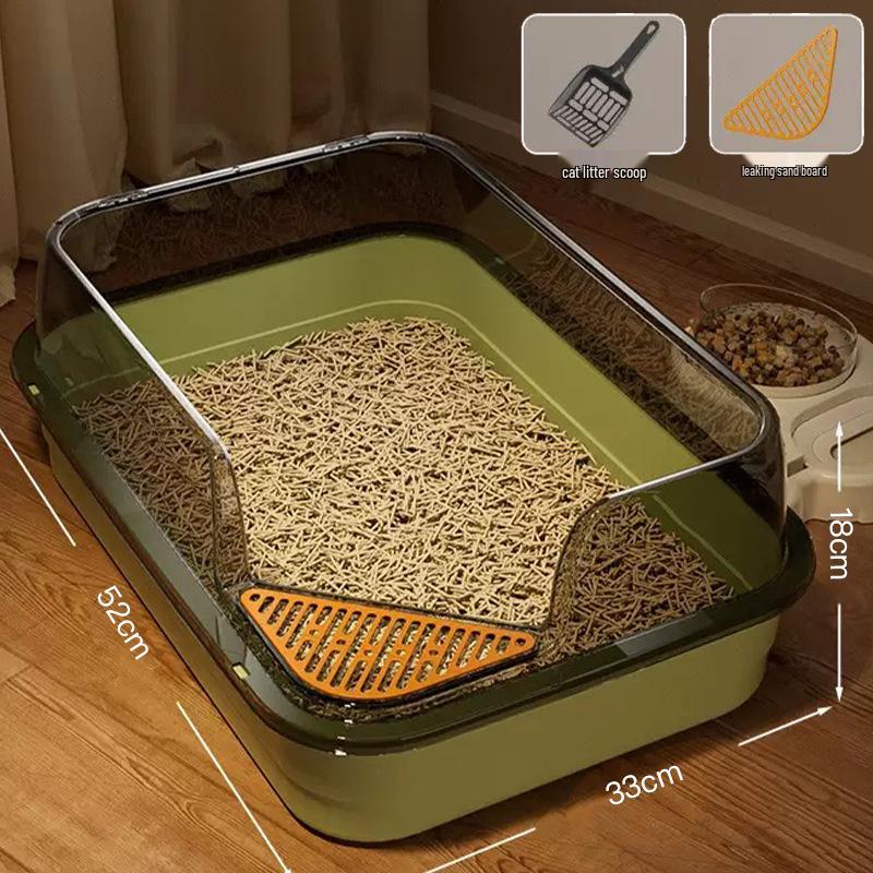 Jumbo Semi-Enclosed Anti-Tracking Cat Litter Box