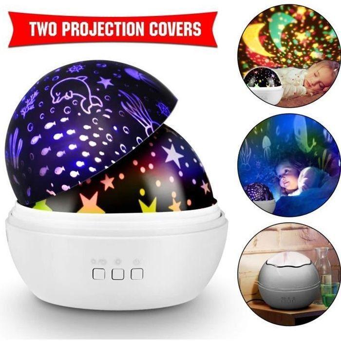 Projecteur - TD® - 360° Rotatif - Lumières Colorées - Veilleuse Enfant - 8 Modes