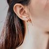 Star and Moon Gold Plated Silver Hoop Earrings 925 Silver