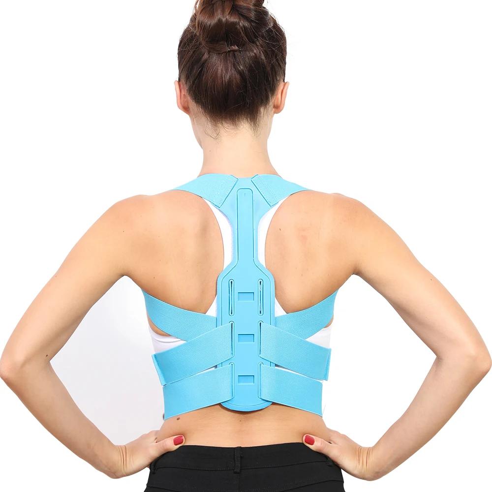 

BEPAN Invisible Back Posture Corrector Back Band Brace Extended Support Belt Adjustable Back Spine Lumbar Posture Correction For Women S size синий