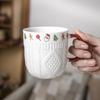 380ml Christmas Sweater Ceramic Mug with Festive Holiday Icons – Red Handle Coffee & Tea Cup Gift for Winter and Xmas
