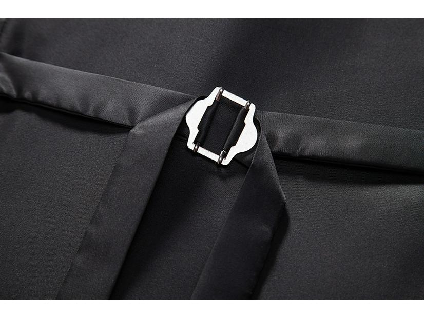 2025 Europäische Herren Tweed Anzugweste mit Vintage Kette und Fischgrätenmuster