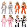 Neue Tier-Pyjamas für 18 Zoll American Girl Puppe 45 cm Our Generation Puppe, Mädchenpuppenkleidung und Zubehör