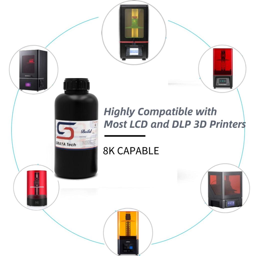 Siraya Tech Build Resin (1kg) - Semi-tough resin that combines toughness and resolution, allowing for tapping of screw threads, etc. For LCD/DLP print