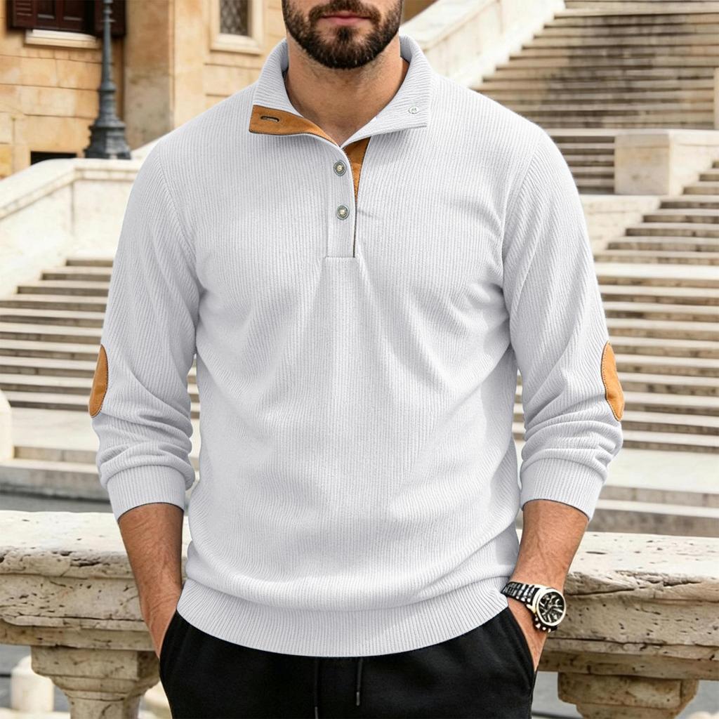 Men's Corduroy Long Sleeve Pullover Shirt Casual Fashion Top