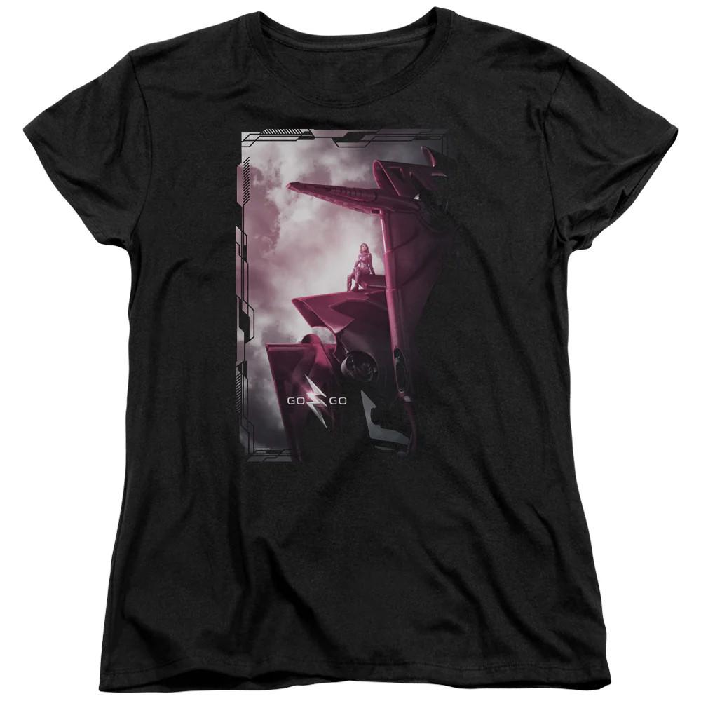 

Power Rangers Pink Zord Poster Womens T Shirt Black 3XL