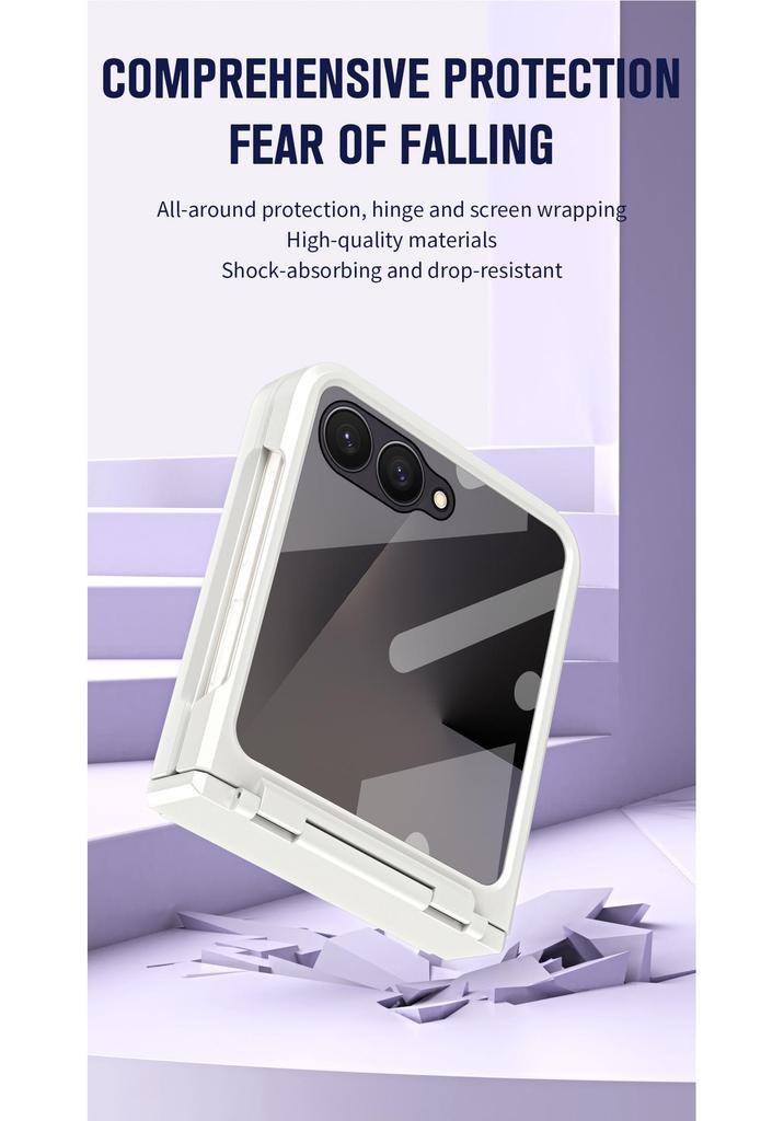 Samsung Z Flip 8 Hinged Phone Case with Integrated Full Coverage Protection for Flip 7/6