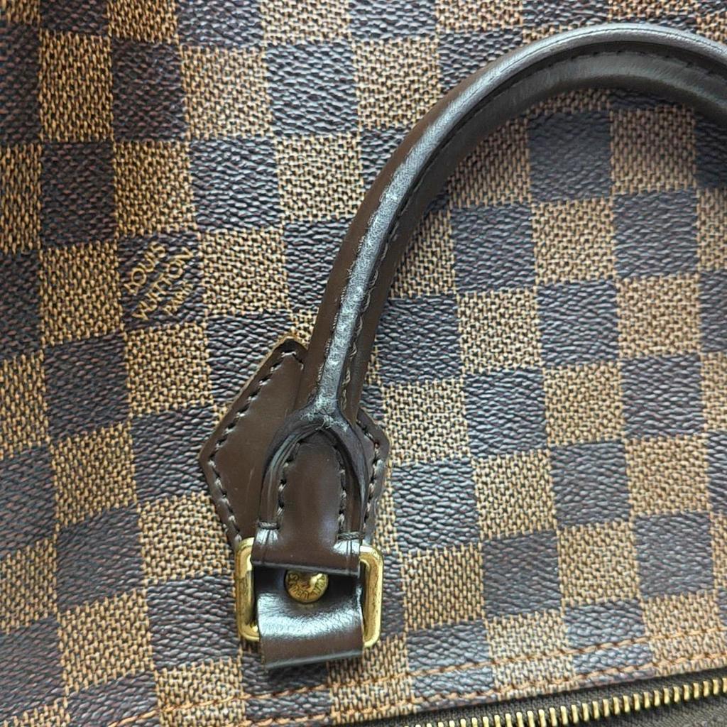 [Pre-Owned] Speedy 30 Checkered Zipper Closure Coated Canvas With Leather Trim Handbag - Good #1AYVPJP