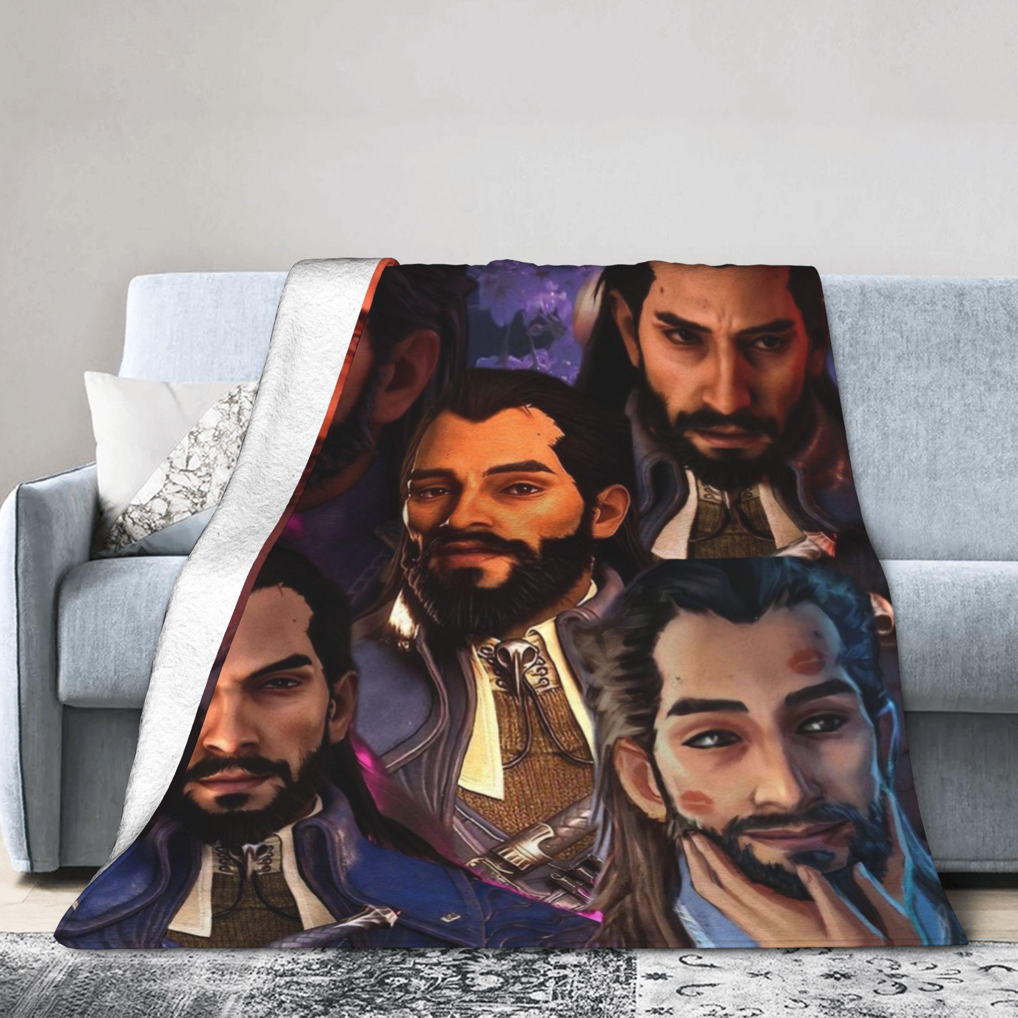 Dunika Chen Unisex Dragon Age The Veilguard Lucanis Dellamorte Blankets Fleece Funny Warm Throw Blankets For Home All Season Outdoor