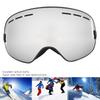Outdoor Sport Skiing Safety Protective Anti Fog Double Layer Goggle Support Myopic Glasses(Black framefull vacuum
