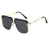 New fashionable retro double beam large frame sunglasses ins personalized casual versatile street shot anti-ultraviolet sunglasses tide