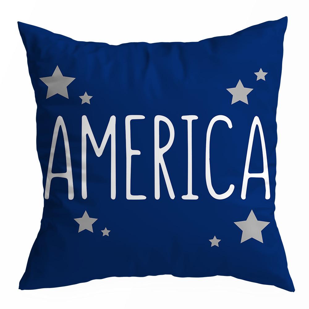 Pillow Pillowcase Red and Blue Striped Letters Color Printed Sofa Square Pillowcase Without Core