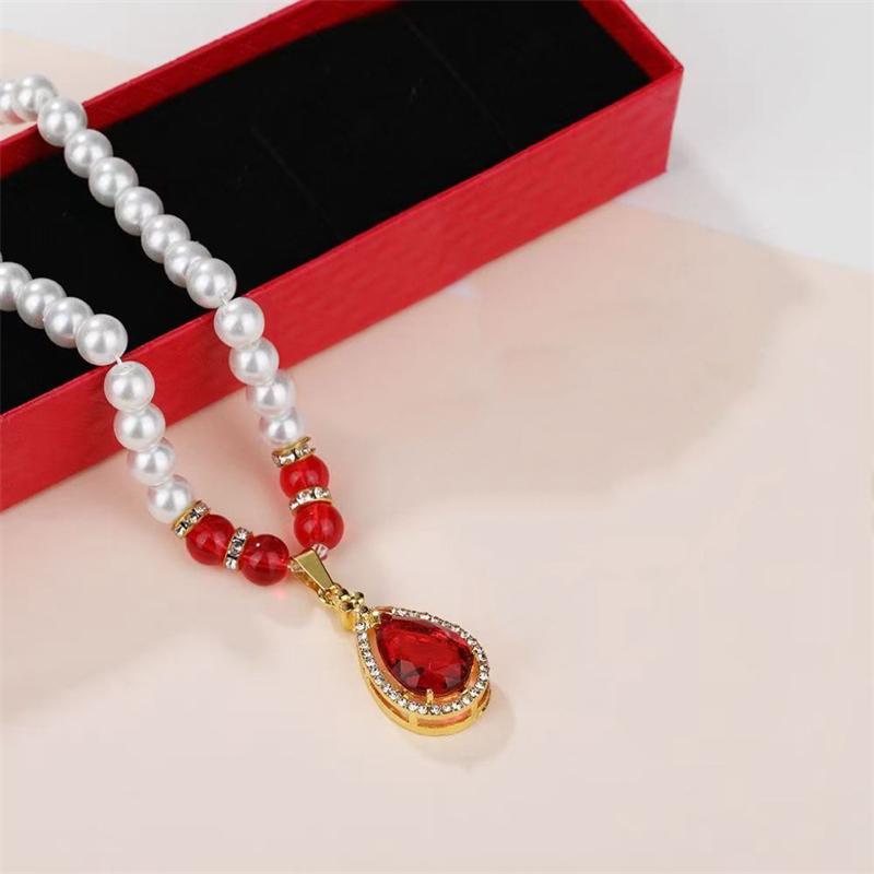 Pearl Choker Crystal Women s Necklaces Water Drop Pendants Imitation Pearl Chain Luxury Elegant Wedding Neck Zircon 2026 new