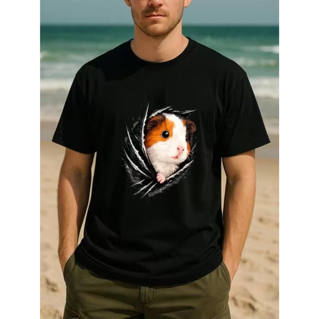 Nuova T-shirt Moda Estiva da Uomo Personalità Fantasia Retrò Stampata T-shirt da Uomo Top
